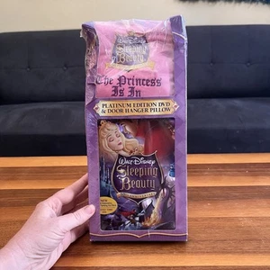 Disney Sleeping Beauty 50TH Anniversary Gift Set Platinum DVD Hanger Pillow New - Picture 1 of 3