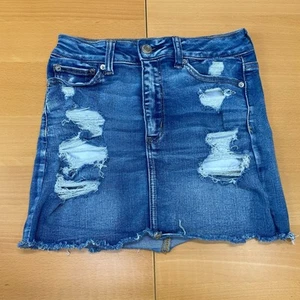 Falda vaquera American Eagle para mujer talla 6 juniors azul mini ropa de calle envejecida - Imagen 1 de 10