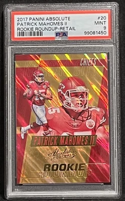 2017 Panini Absolute Rookie Roundup #20 Patrick Mahomes PSA 9 Rookie - Image 1 of 2