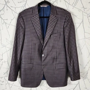 Samuelsohn Gingham Checks 100% Wolle Super 130's Cosmo Sport Mantel | Herren 44R - Bild 1 von 8