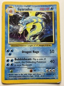 Pokémon TCG Gyarados Base Set Holo 6/102 1999 WOTC HP/Damaged - Picture 1 of 12