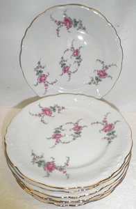 Wawel Polen Rosengarten 7er Set Dessert Brotschalen Goldrand 6-3/4"W - Bild 1 von 12