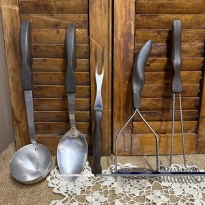 Vintage Cutco Utensilien mit dunkelbraunem Griff, 5er Set - Bild 1 von 11
