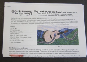 2018 Reihe für Reihe PLAY ON THE CROOKED ROAD Quilt Blockmuster Gitarren-Design - Bild 1 von 4