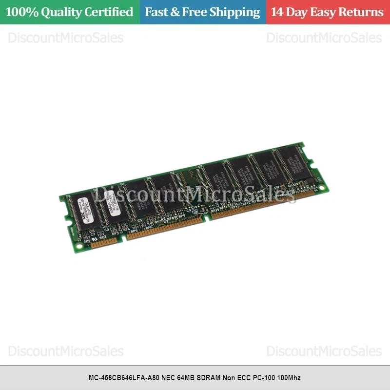 MC-458CB646LFA-A80 NEC 64MB SDRAM Non ECC PC-100 100Mhz - Image 1 of 1