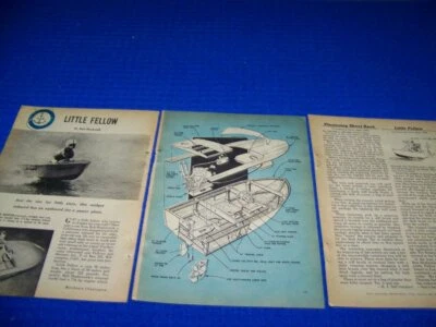 BUILD: LITTLE FELLOW.. PINT SIZED INBOARD BOAT ..PLANS/DETAILS/PHOTOS (90AA) Foto 1 de 4