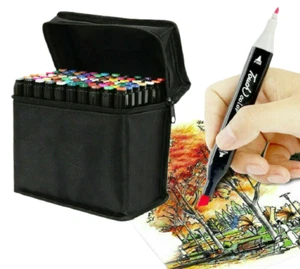 48 Paint Marker Pen Waterproof Oil Markers Pens Drawing Art School Multicolour - Picture 1 of 6