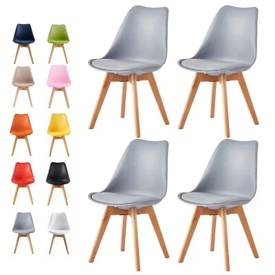 Set of 1/2/4 Dining Chairs Designer Chairs Wooden Home Office Commercial EVA - Image 1 of 2