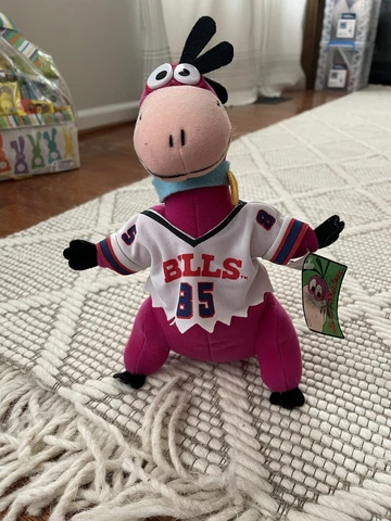 new Vintage 1994 NFL Buffalo Bills Dino Flintstones 8" Plush Figure w Jersey Cover