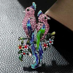 Vintage Women Men Luxury Full Crystal Phoenix Heavy Industry Badges Pins - Picture 1 of 9