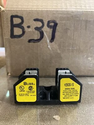 Cooper Busmann H25030-1S Class H Buss Fuse Block 1 Pole 250V 30A Screw Mount - Image 1 of 3