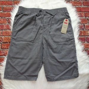 New Levi's Boy's Slim Fit Shorts Gray Casual Cotton Elastic Waist Pull-On XL - Picture 1 of 10
