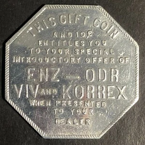 Token comercial de aluminio Republic Laboratories Enz-Odr Viv Korrex 33 mm años 1920-30 escaso - Imagen 1 de 3