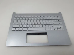 Reposamanos teclado HP 14s-dq2502sa Reino Unido plateado artículo genuino defectuoso - Imagen 1 de 21