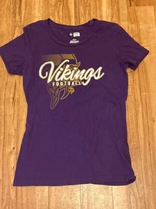 T-shirt Minnesota Vikings donna taglia media viola NFL abbigliamento squadra calcio - Foto 1 di 6