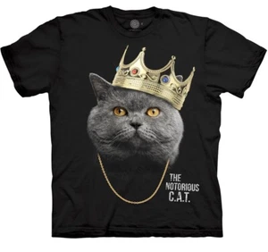 Camiseta Negra Gatitos Gatito El Notorious Cat King Corona Rapero Biggie S-4X - Imagen 1 de 4