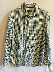 Men's David Taylor Button Front Shirt Medium Black Gray Teal Check Wrinkle Free - Picture 1 of 3