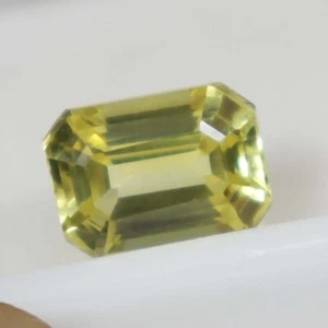 Zafiro amarillo natural de Ceilán 5,70 quilates corte A+ piedra preciosa suelta certificada GIE 950 - Imagen 1 de 11