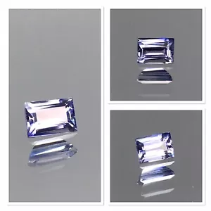 Burmese Sapphire Untreated 0.65 Carat Cornflower Lavender Loupe Clean baguette - Foto 1 di 9