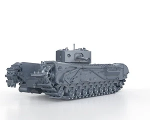 BRITISH WWII CHURCHILL DESTROYED - 1/56 1/72 1/87 1/100 3D PRINTED - Imagen 1 de 4