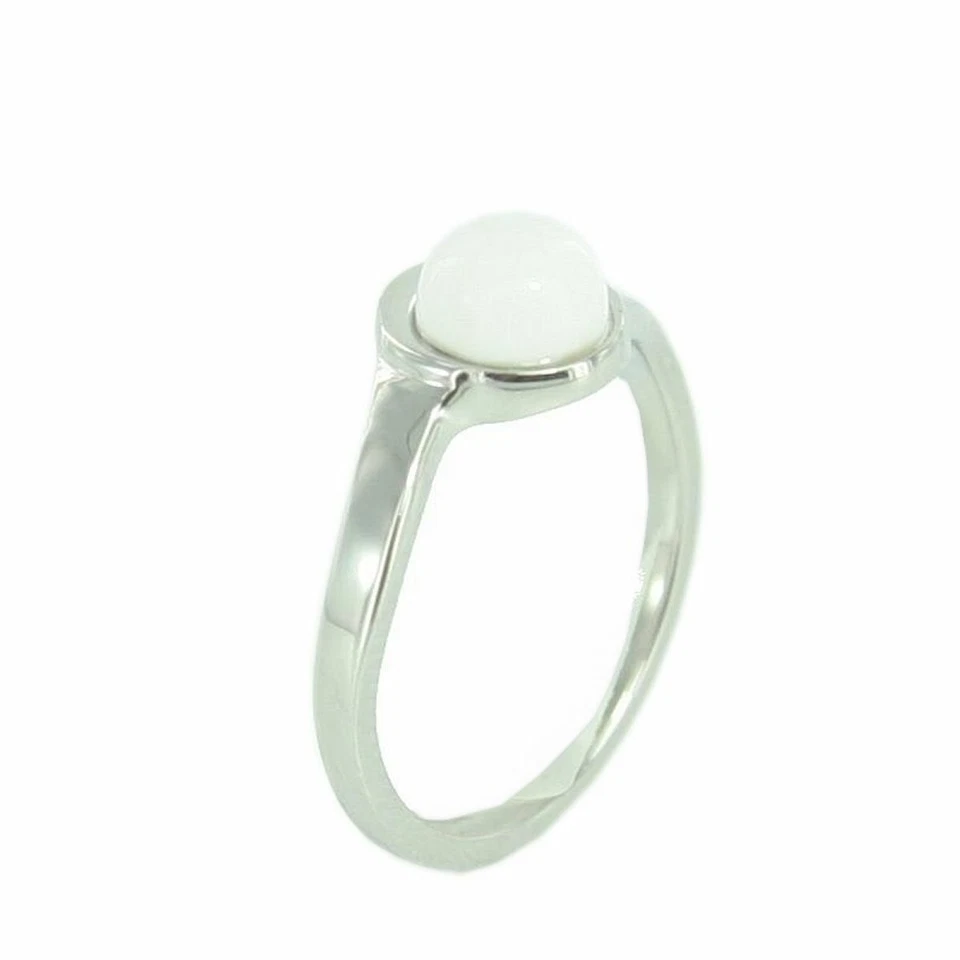 Skagen Damen Ring silber weiss Achat Perle JRSW022 NEU - Bild 1 von 1