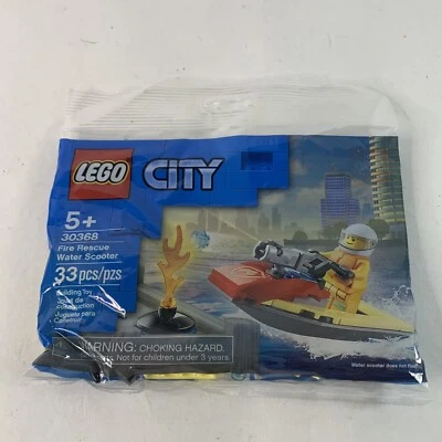 Lego City Fire Rescue Water Scooter #30368 Polybag Set 33 pc 2020 New - Image 1 of 2