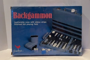 Backgammon Game By Cardinal Industries #137 Leatherette Case With Status Stripe - Picture 1 of 4