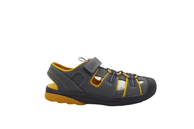 [05259] Clarks Ozell Leap Jr Niños Niños Gris Cuero Exterior Zapatillas Anchas Foto 1 de 4