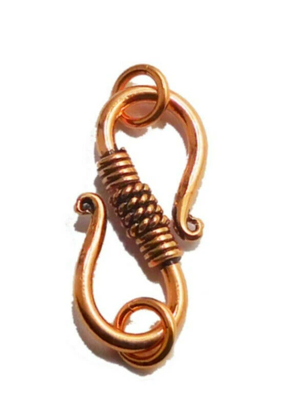 6 Pcs 28X11mm Bali S Hook Clasp Antique Copper Jewelry Making cb-29 - Image 1 of 3