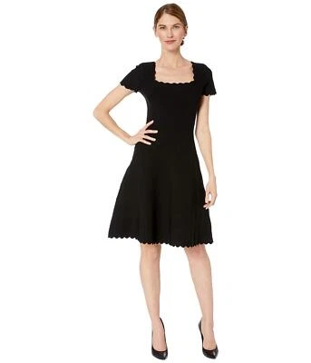 MILLY 297476 Scallop Dress Black P (US Women's 0-2) - Image 1 of 2