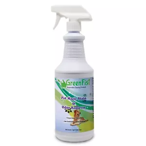 GreenFist Haustier Flecken- & Geruchsentferner schnell wirkend Katze Hund Teppichreiniger 32oz Spray - Bild 1 von 3