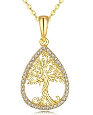Elegant Tree Of Life Simple Style Cubic Zirconia Pendant Necklace - Image 1 of 4