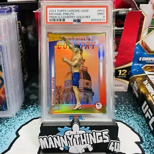 2024 Topps Chrome Olympics Michael Phelps oro per Pride & Country /50 PSA 9 ๐ฅ - Foto 1 di 5