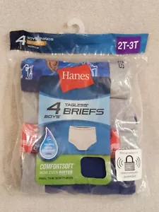 Hanes (4 Paar) Kleinkind Jungen Größe 2T-3T ohne Etikett bequeme weiche Slips Unterwäsche - Bild 1 von 5