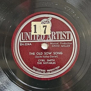 78 RPM 10": United Artists EN-324 Cyril Smith Notables Old Sow Song Head Tucked - Picture 1 of 4