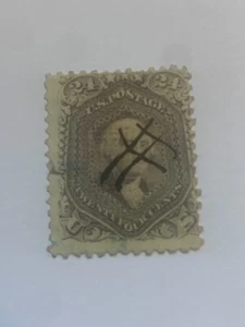 Fine Used #99 24c Washington Gray Lilac F Grill stamp - Picture 1 of 2