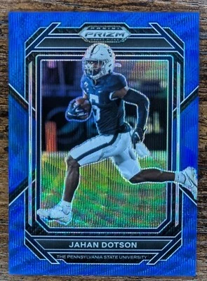 2023 Panini Prizm Draft Picks Jahan Dotson Blue Wave Prizm  /249 - Image 1 of 2