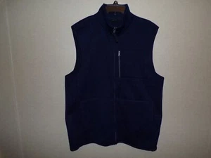 Nautica Navy Blue Knit Vest Mens Size XL Fleece Line Pockets Full Zip NEW - Picture 1 of 10