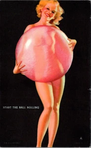 PINUP MUTOSCOPIO - "START THE BALL ROLLING" - MORAN - HG - TARJETA ARCADE VINTAGE - Imagen 1 de 2