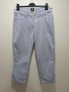 Pantalone Donna Elasticizzato 3/4 Tre Quarti Righe Cappopera - Foto 1 di 24