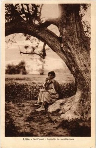 PC NELL'OASI FANCIULLO IN MEDITAZIONE ETHNISCHER TYP LYBIEN (a34807) - Bild 1 von 2