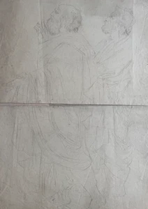 Antique Drawing Original Men, People, Religious, Bible 19th century - Picture 1 of 8