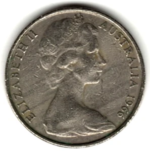 1966 LONDON MINT AUSTRALIA 20 CENTS ~ YOU GRADE IT .~ PLEASE SEE THE SCAN a2 - Picture 1 of 5