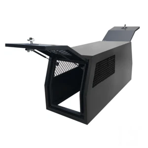 1770 x 700 x 820mm Black Ute Tool Box Trailer Dog Box Cage Mesh Canopy Toolbox - Picture 1 of 3