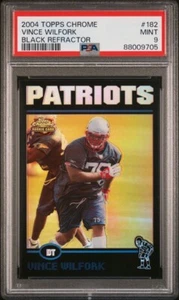 2004 TOPPS CHROM SCHWARZ REFRAKTOR 182 VINCE WILFORK RC ROOKIE 🙂PSA 9 🙂Pop 2 🙂 - Bild 1 von 1