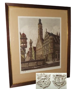 Grabado ORIGINAL firmado a mano Ernst Geissendorfer artista alemán - Imagen 1 de 6