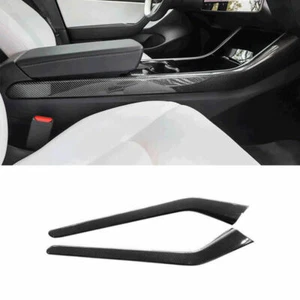 Carbon Fiber Console Gear Shift Both Side Trim 2pcs For Tesla Model 3 2017-2021 - Picture 1 of 8