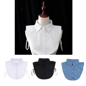 Fake Cotton Collar Detachable Dickey Collar Blouse Half Shirts - Picture 1 of 10