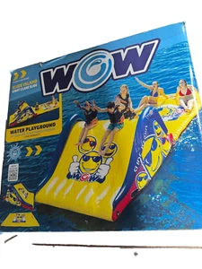 WOW Water Floating Giant 2 Lane 9Ft Slide Island & 10Ft Water Walkway - NEW - Picture 1 of 6