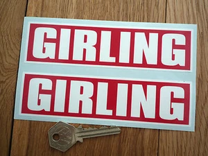 GIRLING RED style 15cm Classic Race/Rally Car Stickers - Picture 1 of 1